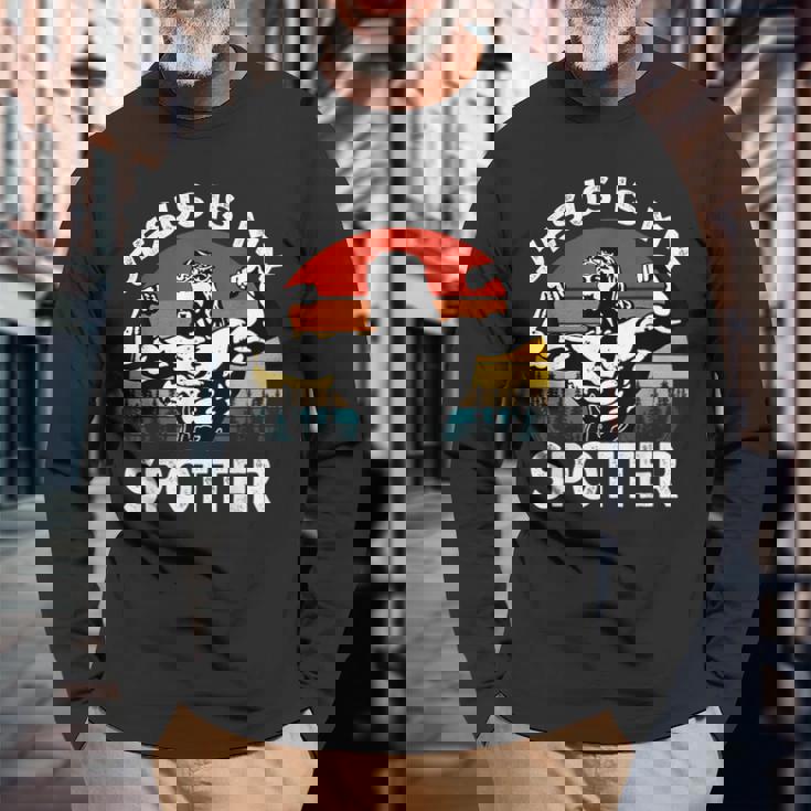 Jesus Is Mypotter ファニー ワークアウト 宗教 クリスチャン ジム 長袖Tシャツ 高齢者への贈り物