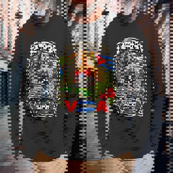 Libertad Make Cuba Great Again 地図 政治 自由 自由 長袖Tシャツ 高齢者への贈り物