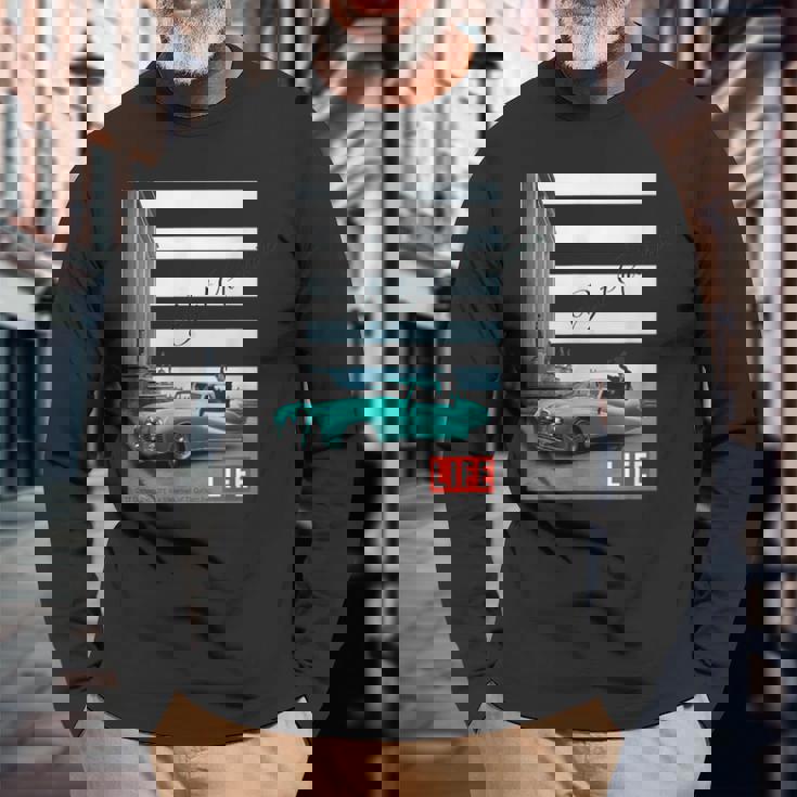 Life Picture Collection モデルと自動車 ／ エッフェル塔（1） 長袖Tシャツ 高齢者への贈り物