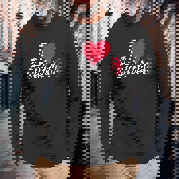 I Love Bachata Latin America ドミニカダンスレッスン 長袖Tシャツ 高齢者への贈り物