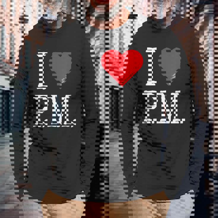 I Love Initials 長袖Tシャツ 高齢者への贈り物