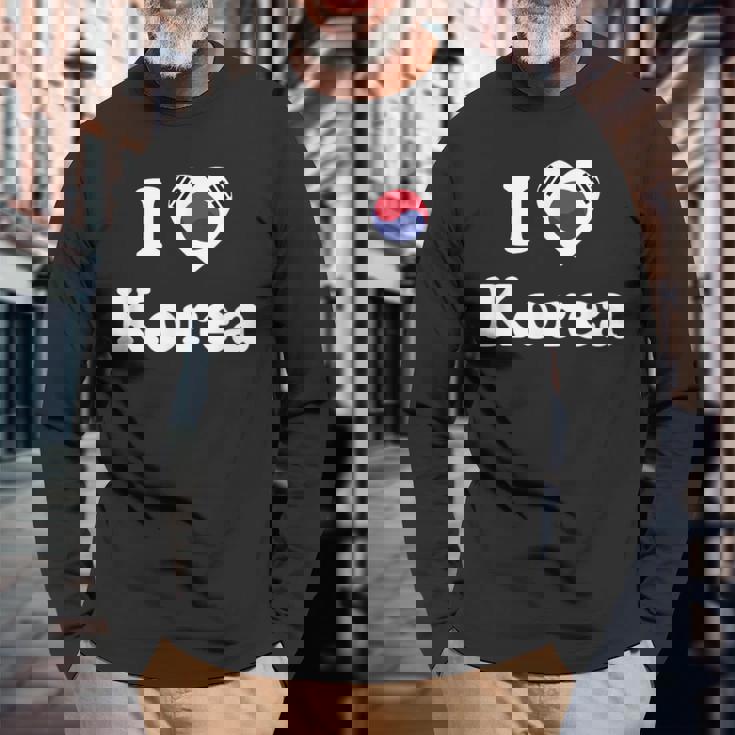 I Love Korea I Heart Korea 韓国 長袖Tシャツ 高齢者への贈り物