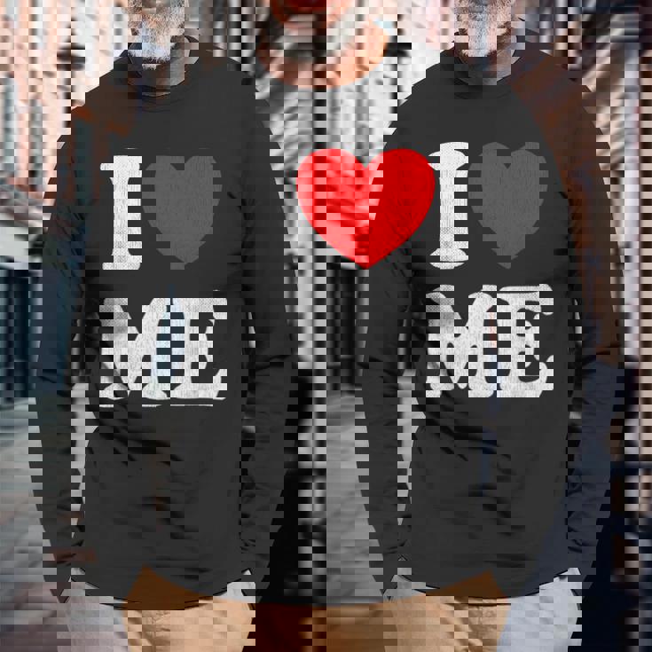 I Love Me シャツ Y2k ジョーク I Heart Me Love Myself Maine 長袖Tシャツ 高齢者への贈り物