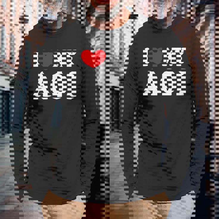 I Love My Aoi 私のあおいが大好き、私のあおいが好き 長袖Tシャツ 高齢者への贈り物