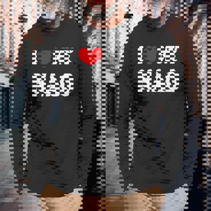 I Love My Nao アイ・ラブ・マイ・ナオ 長袖Tシャツ 高齢者への贈り物