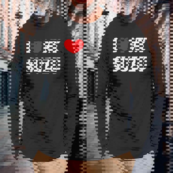 I Love Myuzu すずちゃん大好き 長袖Tシャツ 高齢者への贈り物