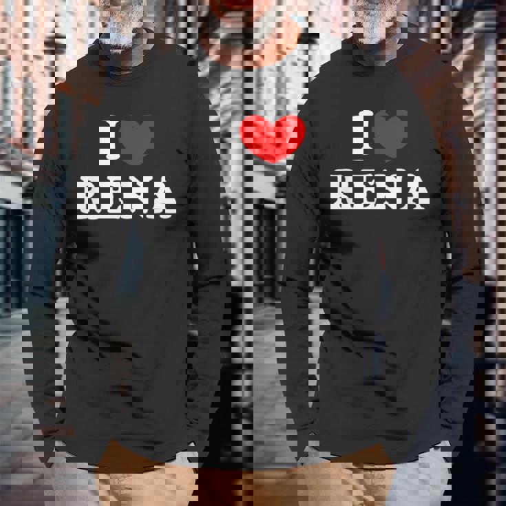 I Love Rena 私は愛する Rena 長袖Tシャツ 高齢者への贈り物