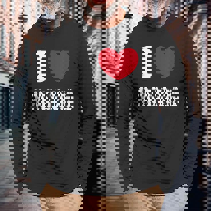 I Love Wakayama 和歌山が大好きです 長袖Tシャツ 高齢者への贈り物