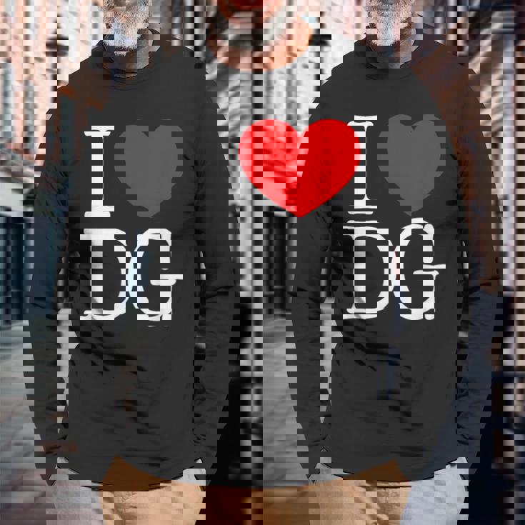 I Love ハート Dg 長袖Tシャツ 高齢者への贈り物