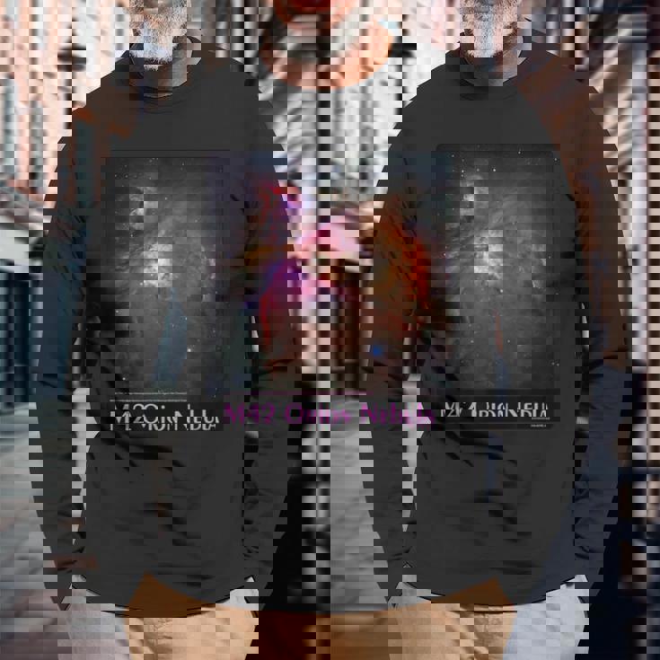 M42 オリオン星雲天文シャツ 長袖Tシャツ 高齢者への贈り物