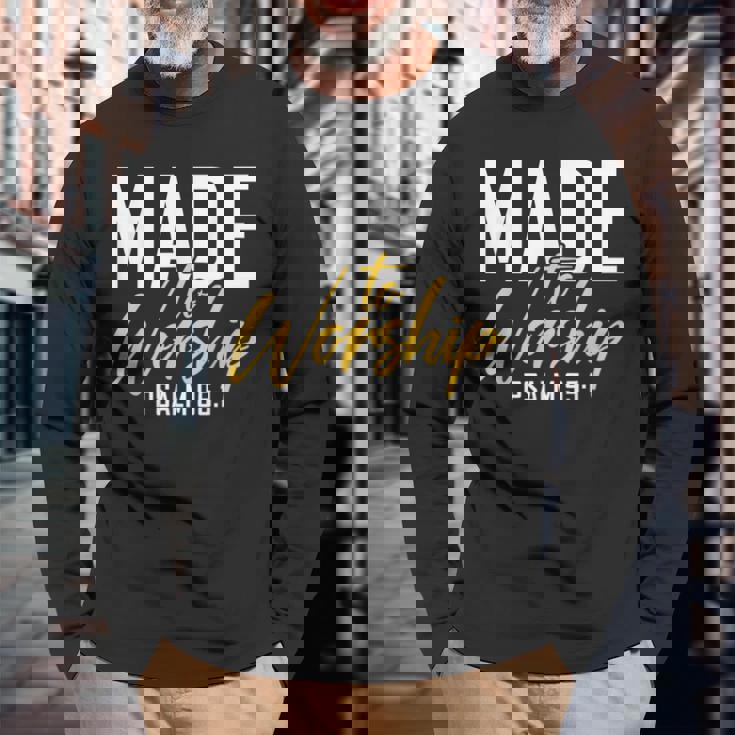 Made To Worship シャツ 礼拝用シャツ メンズ&レディース 神様 長袖Tシャツ 高齢者への贈り物