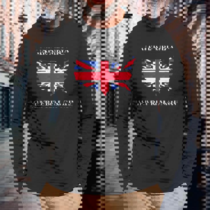 Make America Great Britain Again ドナルド・トランプ 面白いシャツ 長袖Tシャツ 高齢者への贈り物