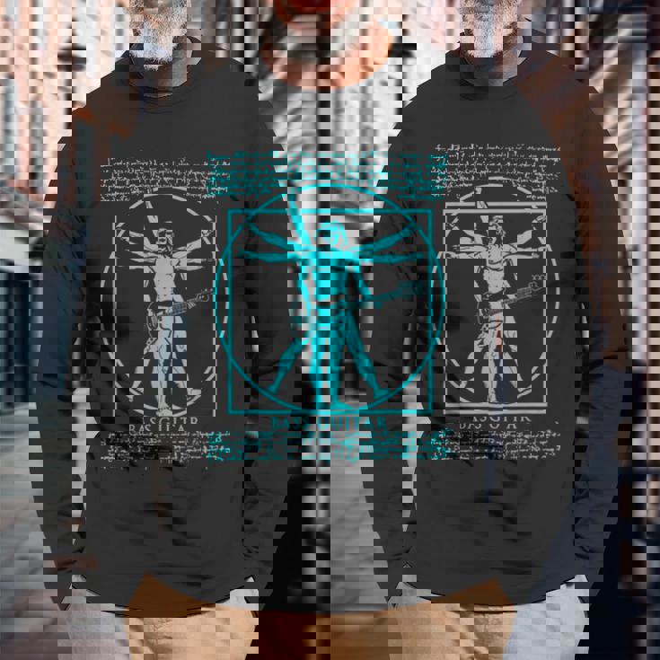 Manitruvian Guitarist ロックスター バスダヴィンチ 長袖Tシャツ 高齢者への贈り物