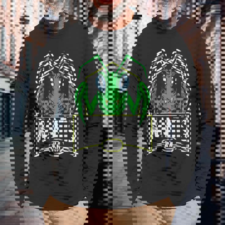 Mantis Man マンティス カマキリ 昆虫 昆虫学 男性 長袖Tシャツ 高齢者への贈り物