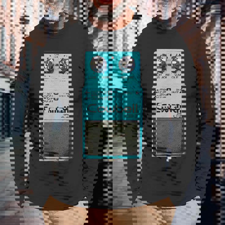 Mehr Cowbell ミュージシャン ミーム パロディ ギターペダル 長袖Tシャツ 高齢者への贈り物