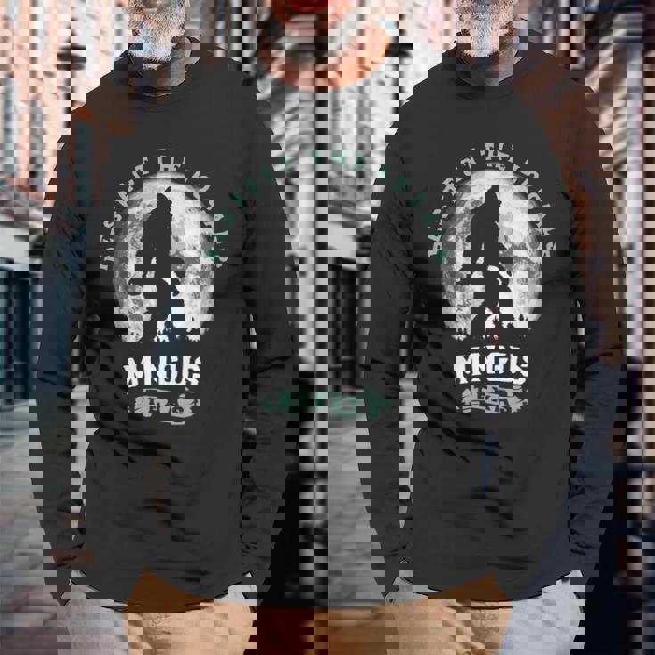 Mingus Texas Bigfoot Night Walk Retro Moon 長袖tシャツ 長袖Tシャツ 高齢者への贈り物