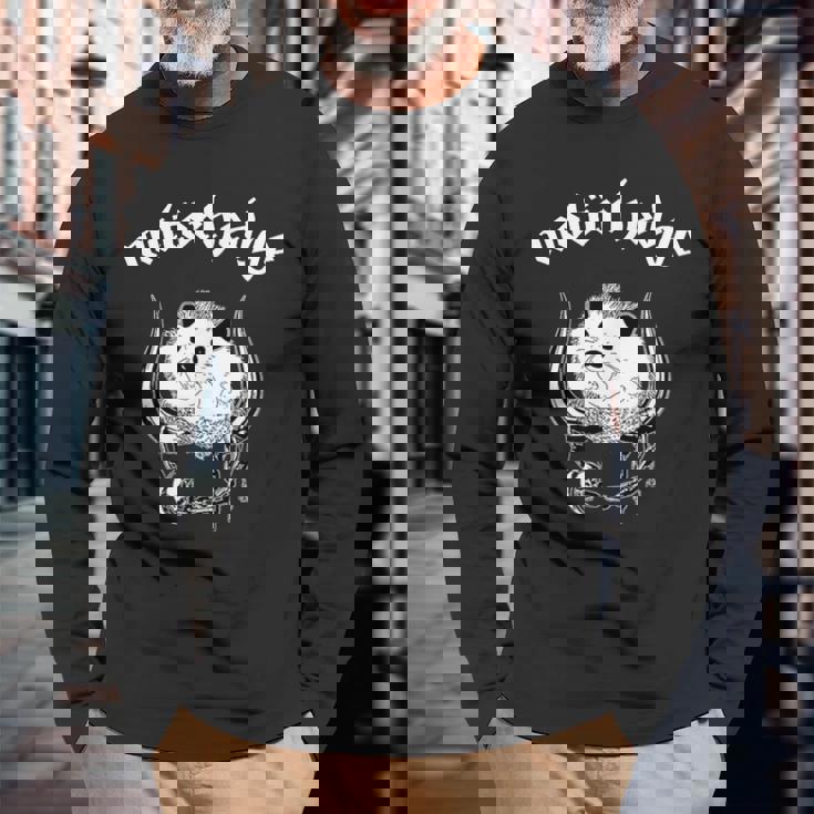 Motorhedge ヘビーメタル ハリネズミ ハリネズミ 長袖Tシャツ 高齢者への贈り物