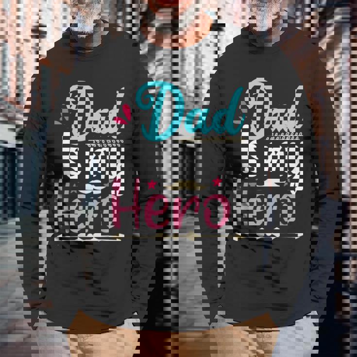 My Dad Is My Hero ギフト 父の日 クール キッズ シャツ メンズ レディース 長袖Tシャツ 高齢者への贈り物