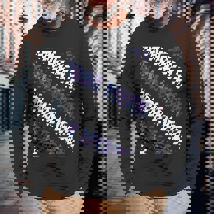 Myanmarカモ柄パープルカモフラージュ 長袖Tシャツ 高齢者への贈り物