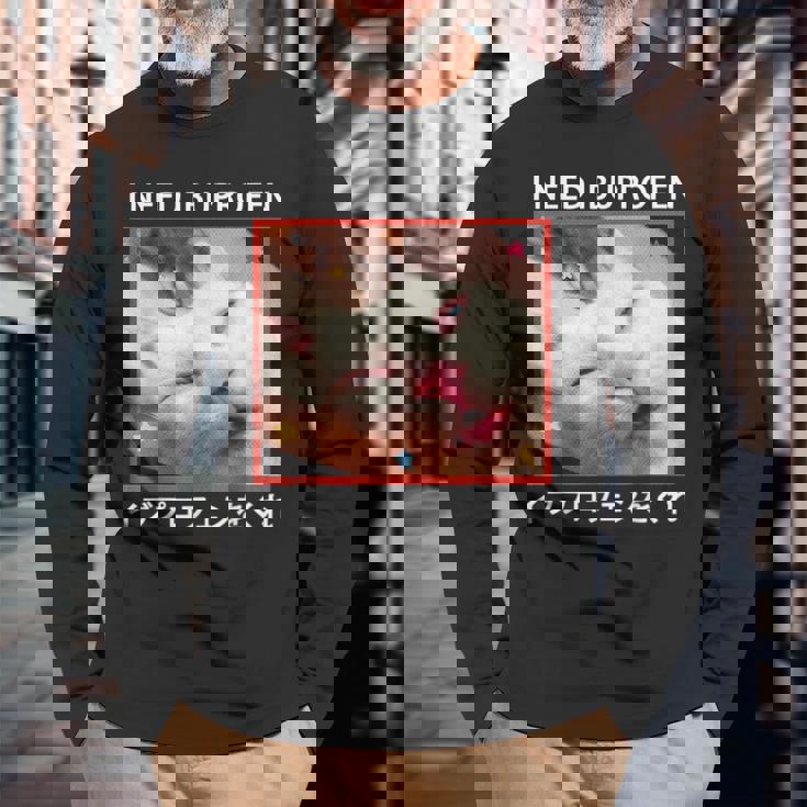 I Need Ibuprofen 日本の面白い猫 長袖Tシャツ 高齢者への贈り物