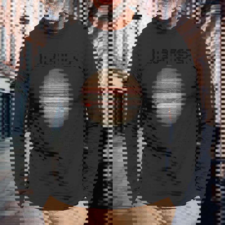 Nerdy Jupiter 天文学 科学惑星 太陽系 事実 B 長袖Tシャツ 高齢者への贈り物