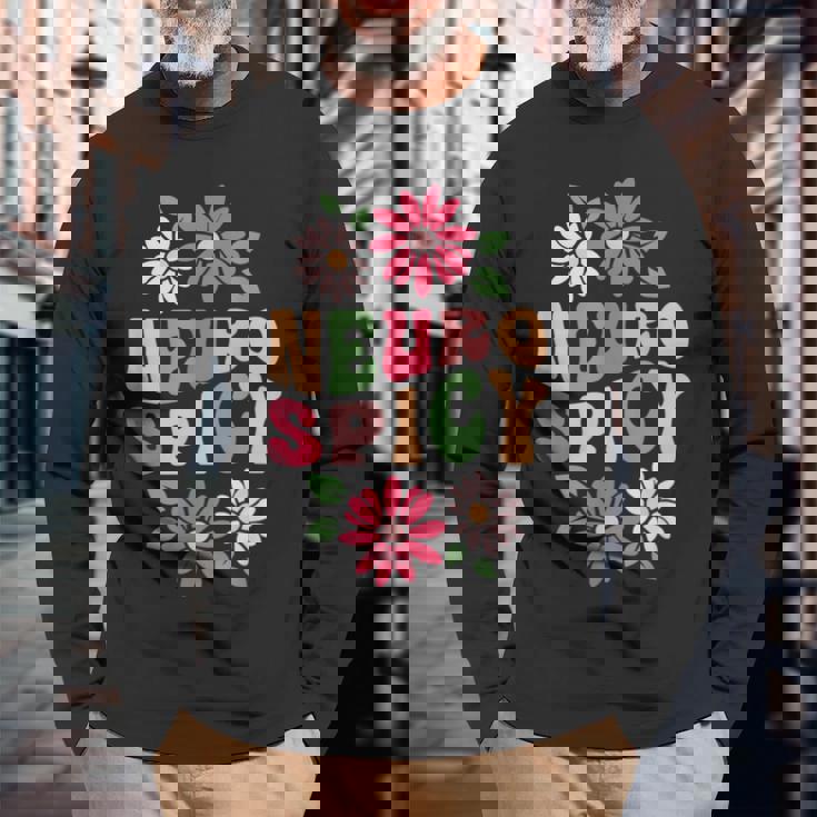 Neurospicy レトロフラワー 長袖Tシャツ 高齢者への贈り物