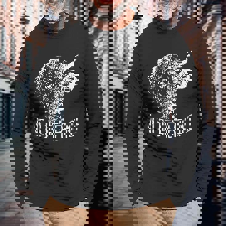 No Difference ワンライフ 違いはありません ベジタリアン 動物愛好家 ビーガン 長袖tシャツ 長袖Tシャツ 高齢者への贈り物