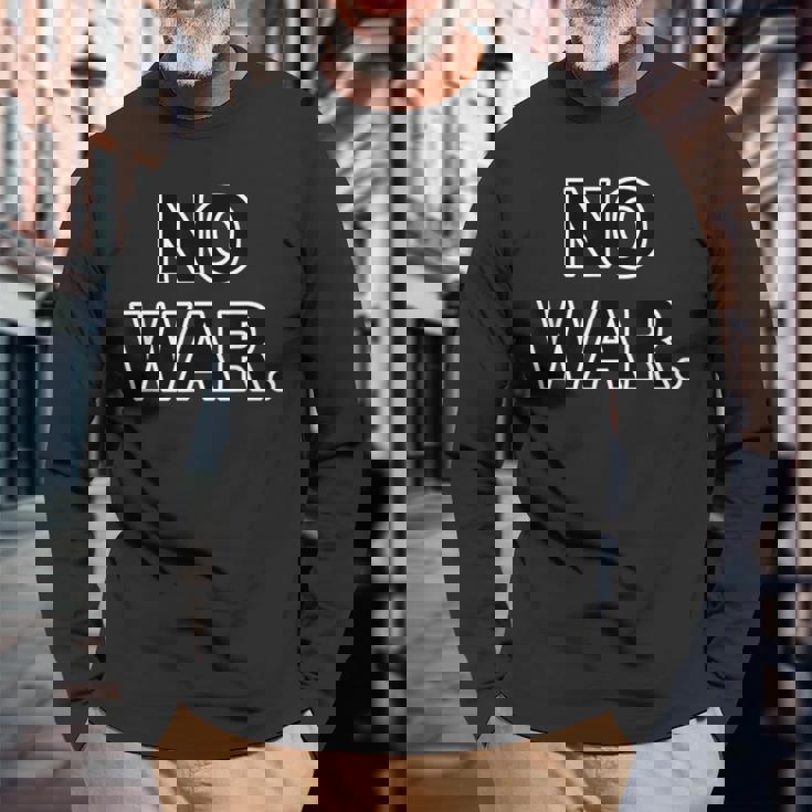 No War【戦争は いらない】反戦 長袖Tシャツ 高齢者への贈り物