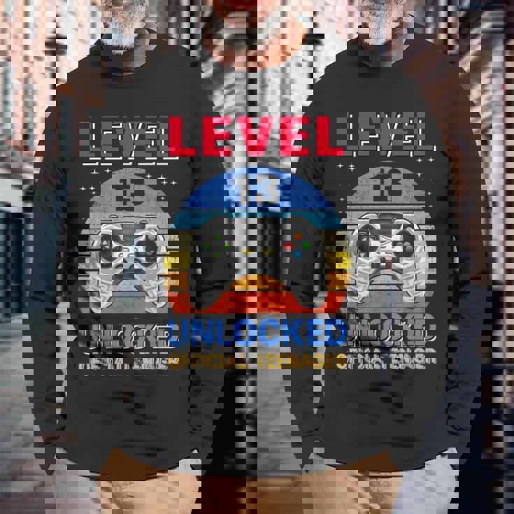 Official Nager 13Th Birthday Level 13 Unlocked 長袖Tシャツ 高齢者への贈り物