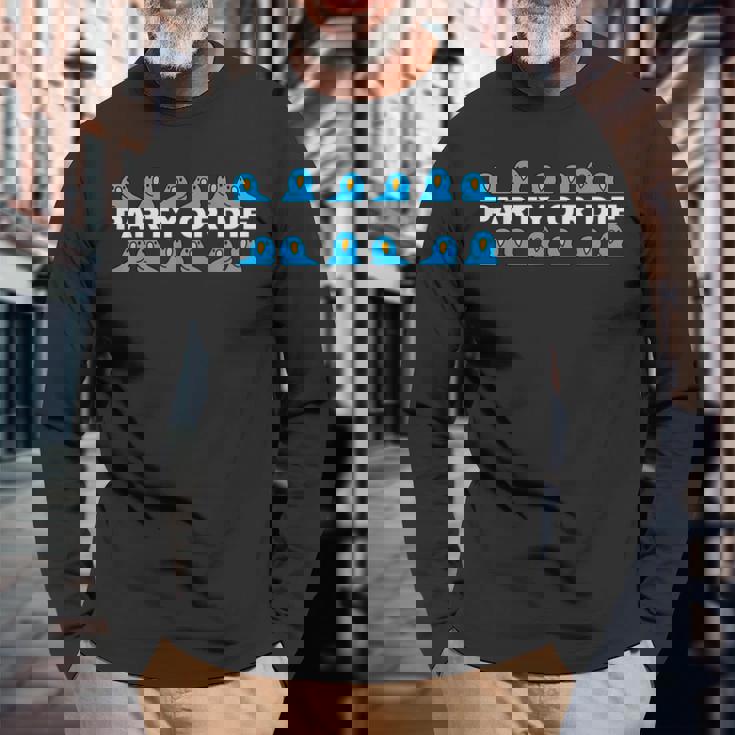 Party Or Die Party Parrot キュート オタク クール アート ギフト 長袖Tシャツ 高齢者への贈り物