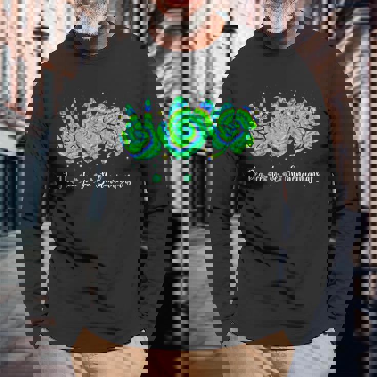 Peace Lovehenaniganst Patrick's Day Green Tie Dye 長袖Tシャツ 高齢者への贈り物