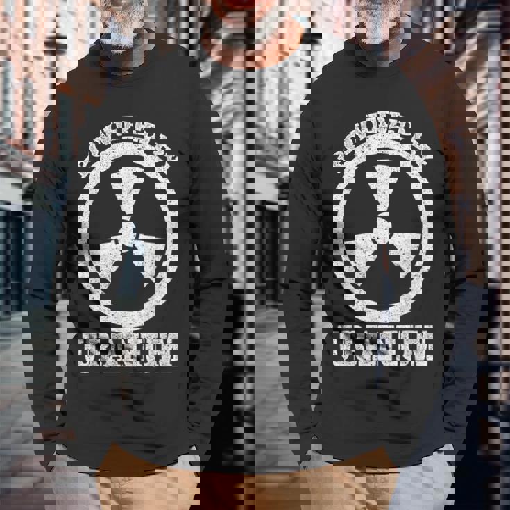 Powered By Uranium 原子力エンジニア 長袖Tシャツ 高齢者への贈り物