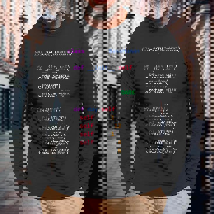 Python Eat Code スリープリピート 長袖Tシャツ 高齢者への贈り物