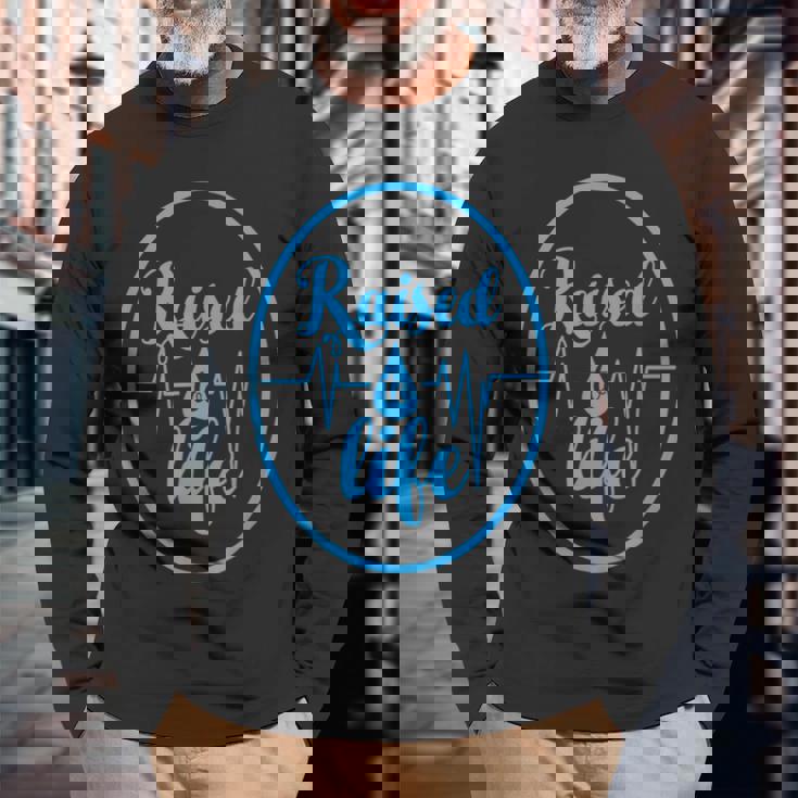 Raised To Life キリスト教徒ウォーター洗礼のギフトtシャツ 長袖Tシャツ 高齢者への贈り物