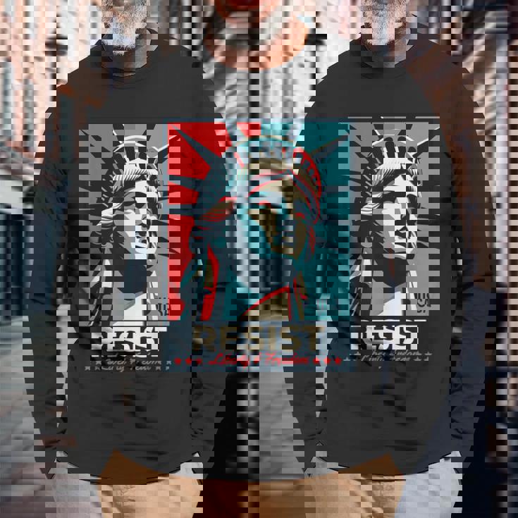 Resist 自由の女神 Resist 長袖Tシャツ 高齢者への贈り物