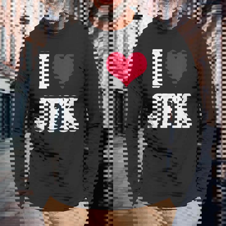 Retrointage I Heart Jfk John F Kennedy 長袖Tシャツ 高齢者への贈り物