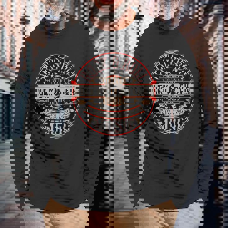 Rockabilly Music Lucky Devil レトロ ヴィンテージ 1950年代ロックロール 長袖Tシャツ 高齢者への贈り物