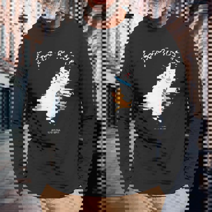 Room Mate ねこ&ねずみ お昼寝a 長袖Tシャツ 高齢者への贈り物