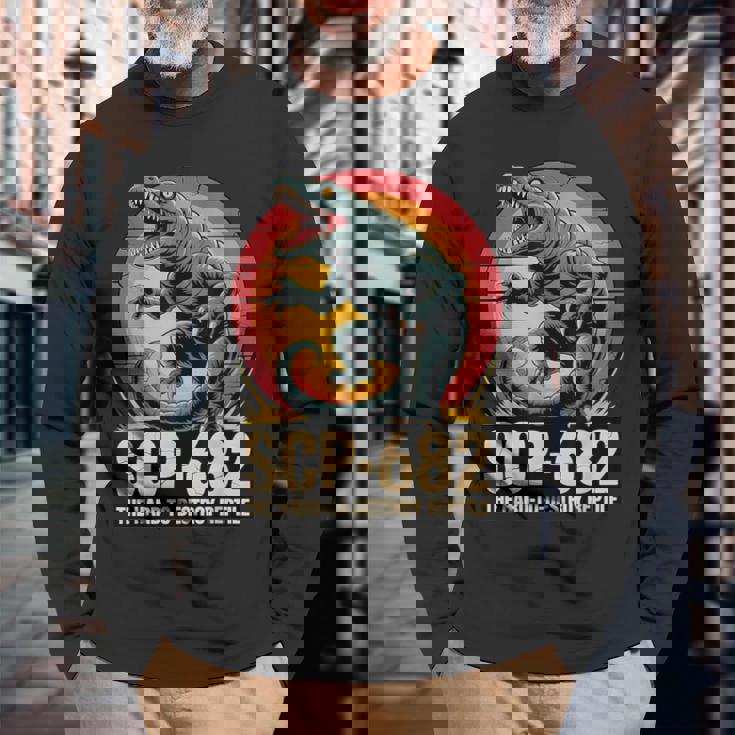 Scp-682 破壊しづらい爬虫類モンスターcpファンデーション 長袖Tシャツ 高齢者への贈り物