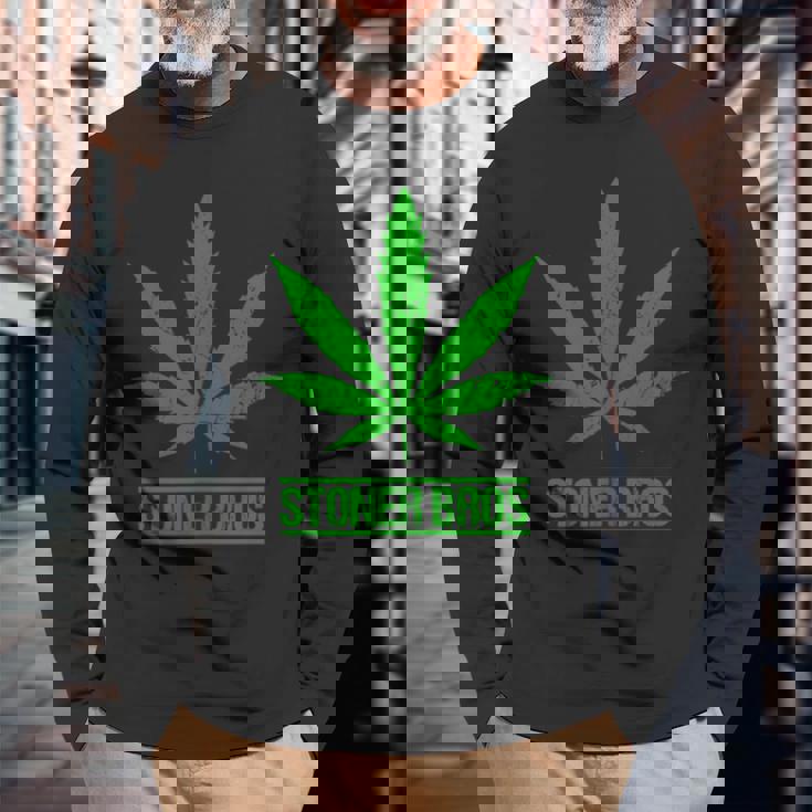 Stoner Bros マリファナ Cannabis Weed 長袖Tシャツ 高齢者への贈り物