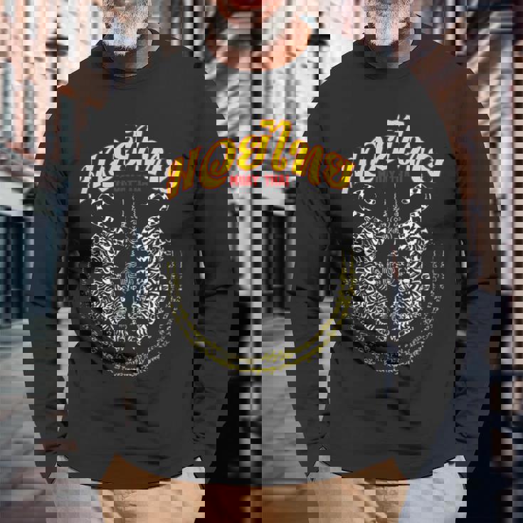 Suea Kooak Yant Thai Kickboxing Twin Tiger Muay Thai 長袖Tシャツ 高齢者への贈り物