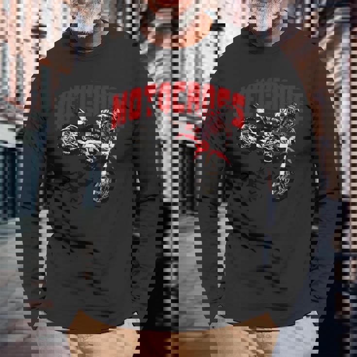 Supercross Motocross Gear Love Race Motorcycle 長袖Tシャツ 高齢者への贈り物