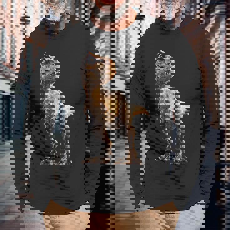 T-レックス ティラノサウルス・レックス 恐竜 恐竜大好き ディノ 長袖Tシャツ 高齢者への贈り物