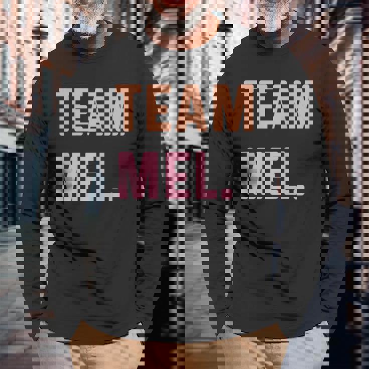 Team Mel 名前 長袖Tシャツ 高齢者への贈り物