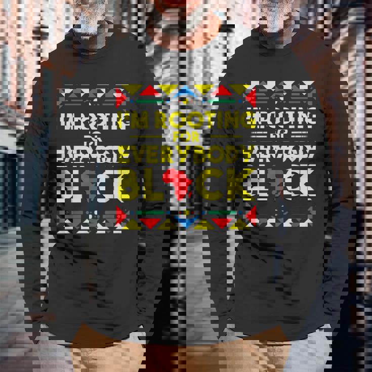 History I'm Rooting For Everybody ブラック アフリカ 長袖Tシャツ 高齢者への贈り物