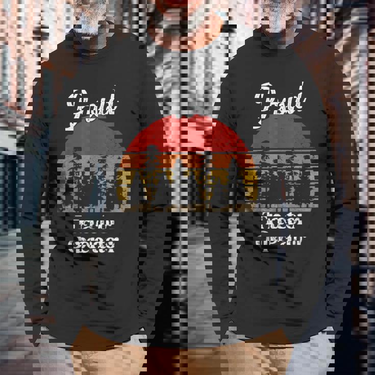 Tractor Operator Shirts Job Title Professions Long Sleeve T-Shirt Gifts for Old Men