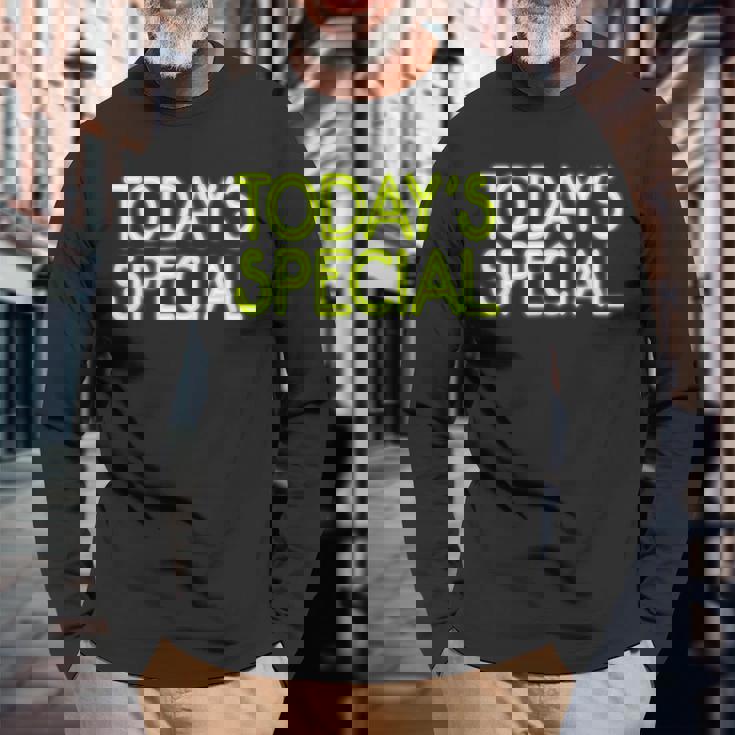 Trendy Neon Greenign Today'special 長袖Tシャツ 高齢者への贈り物