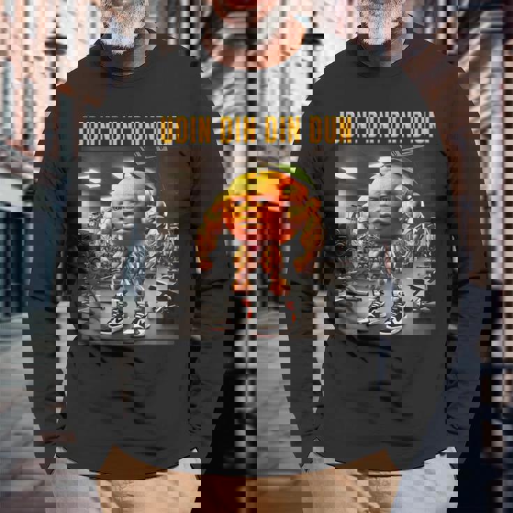 Udin Din Din Dun マッスルオレンジ イタリアンブレイン ロート キッズ ミーム 長袖Tシャツ 高齢者への贈り物