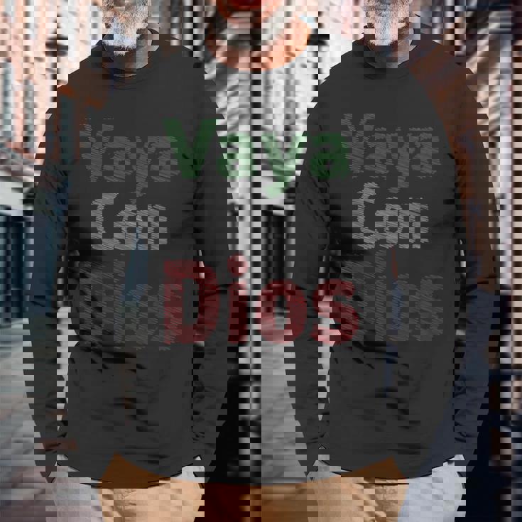 Vaya Con Dios Go With God Walk With Godインスピレーションtシャツ 長袖Tシャツ 高齢者への贈り物