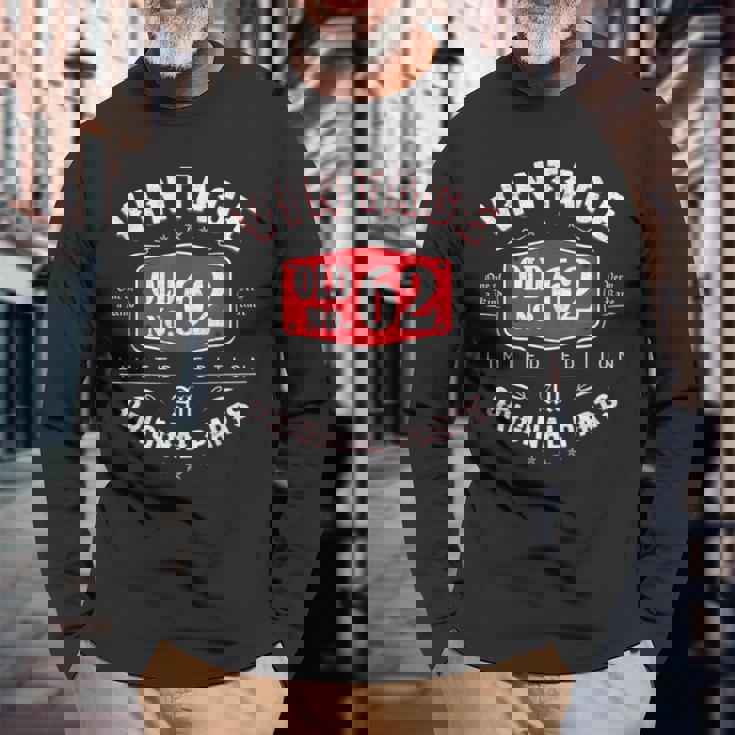 Vintage 1960 ヴィンテージ 1960年生まれ 62歳の誕生日ギフトアイデア 62歳 長袖Tシャツ 高齢者への贈り物